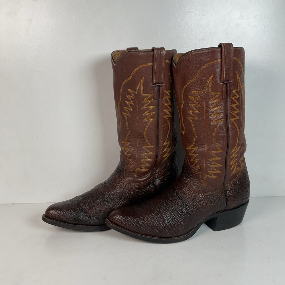 Vintage Exotic Shark Skin Cowboy Boots | Brown | Men’s 10 D